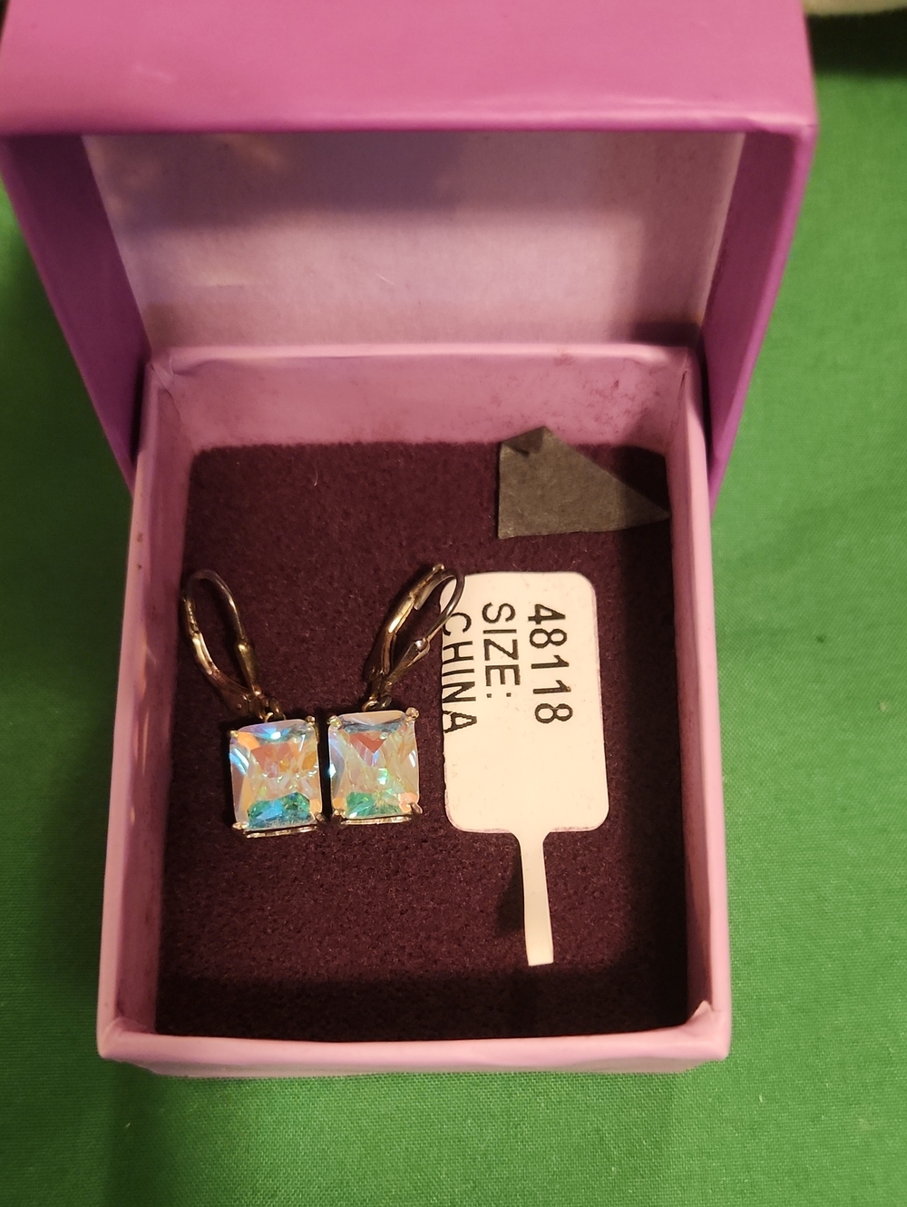 🔥Aurora Borealis Opal Square Drop Earrings - Iridescent Sterling